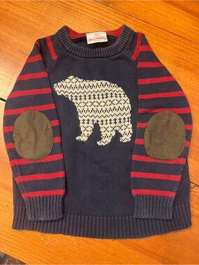 Hanna Andersson Navy Sweater with Red Trim